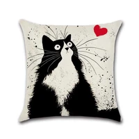 cute couples cat linen pillowcases lovers pillows case for girls room throw pillow cover interior for home decor office chairs