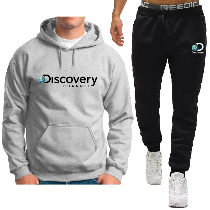 

Men's Sets Hoodies+Pants Tracksuits Discovery Printing Pullovers Sweatershirts Sweatpants Oversized Hooded Streetwear Outfits