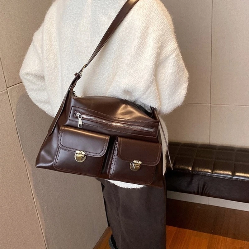 Женская сумка через плечо однотонная из искусственной кожи