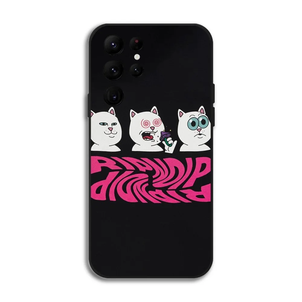 Funny R-RipndipS CAT Phone Case Samsung S series s20 s21 s22 s23 s24 FE Plus Ultra TPU Soft to Skin-friendly case