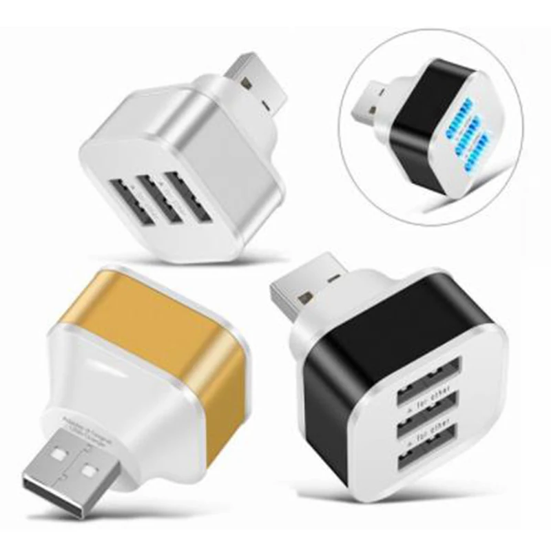 

Portable 3 Ports USB Extender Adapter High Speed USB2.0 Port Splitter For PC Laptop Notebook Receiver Computer Accessories