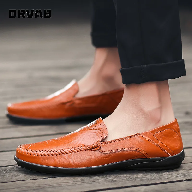 

New Men Leather Shoes Luxury shoes Hard-Wearing Mens Shoes Flats Moccasin Soft Brand Fashion casual Loafers shoes S11148-S11159