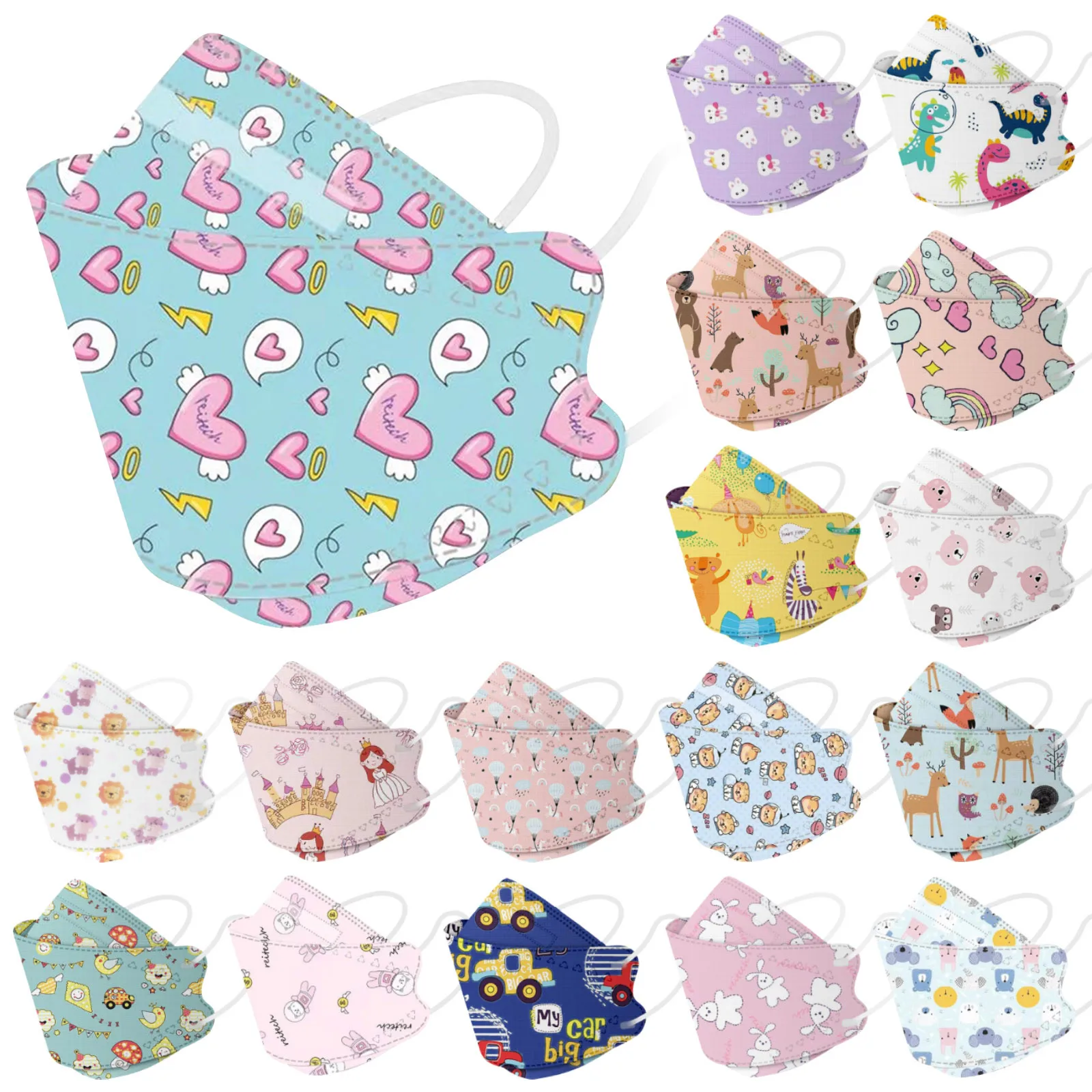 10/50 шт. детская маска для лица с радужным принтом |