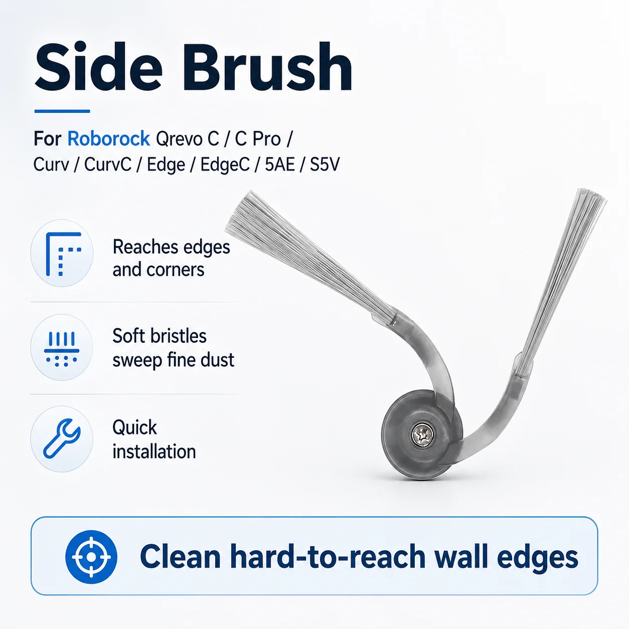 Фото Запасные части для Roborock Qrevo Curv / S5V / S5X / 5A1 / 5XC / 5AE / CurvC / Qrevo C / Qrevo C Pro: щетки, фильтры, салфетки для влажной уборки, мешки для сбора пыли. №3