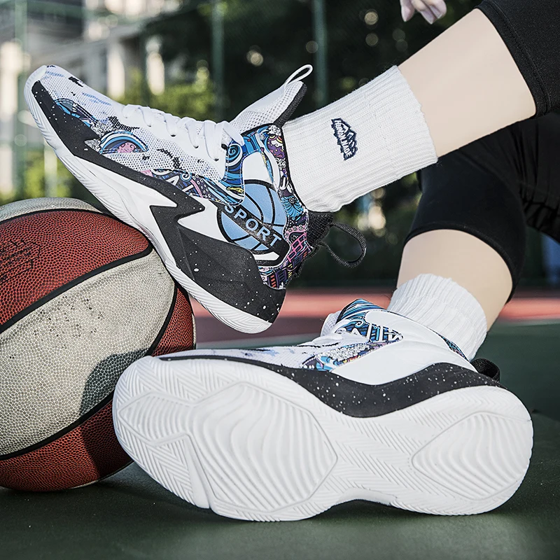 Cheap Basketball Shoes Men Kids Athletic Basketball Sneakers Breathable Non-Slip Training Sneakers Men Boys Basket Sports Shoes