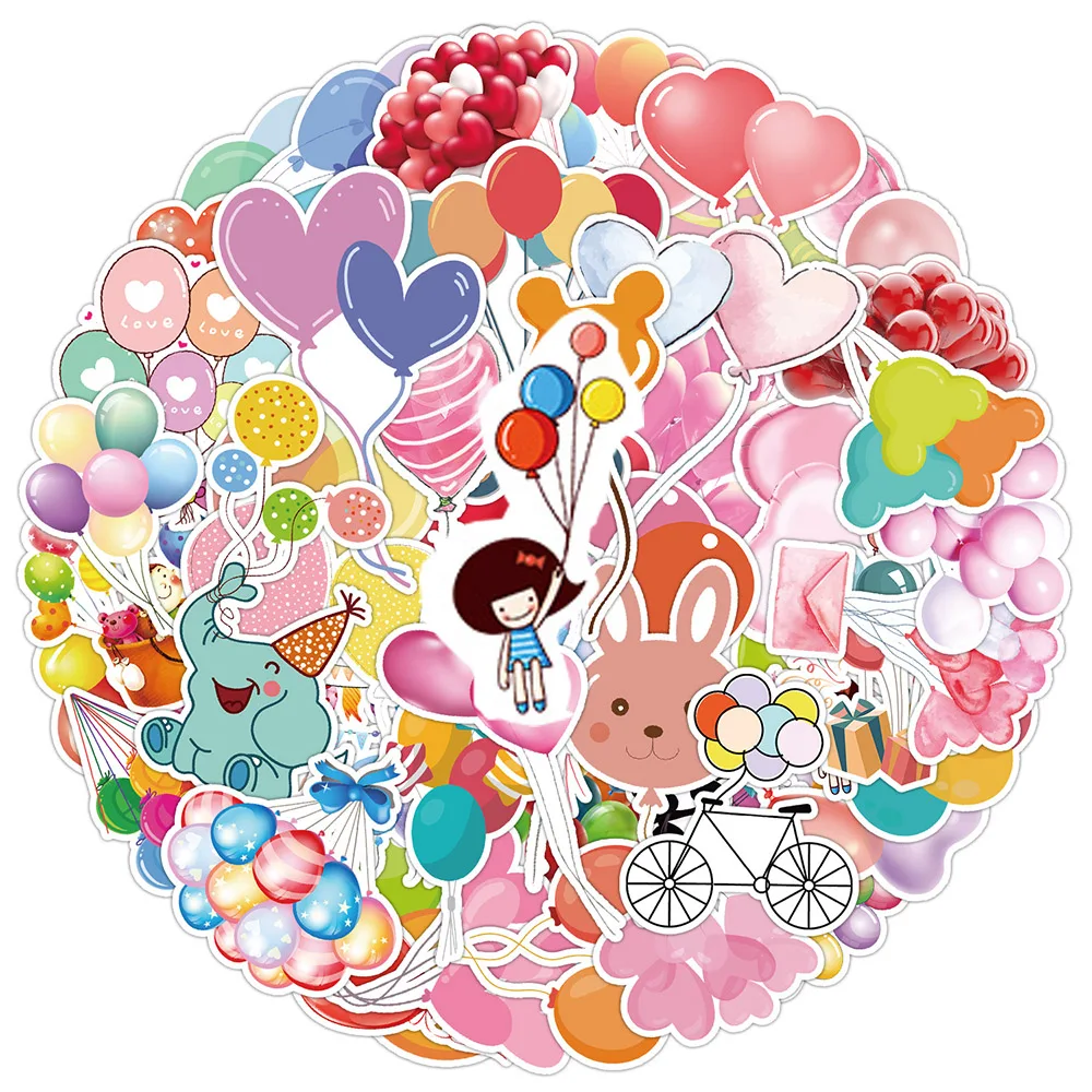 

10/30/50pcs Childhood Memories Cartoon Balloons Stickers for Scrapbooking Laptop Phone Case Water Bottle PVC Kids Sticker Decals