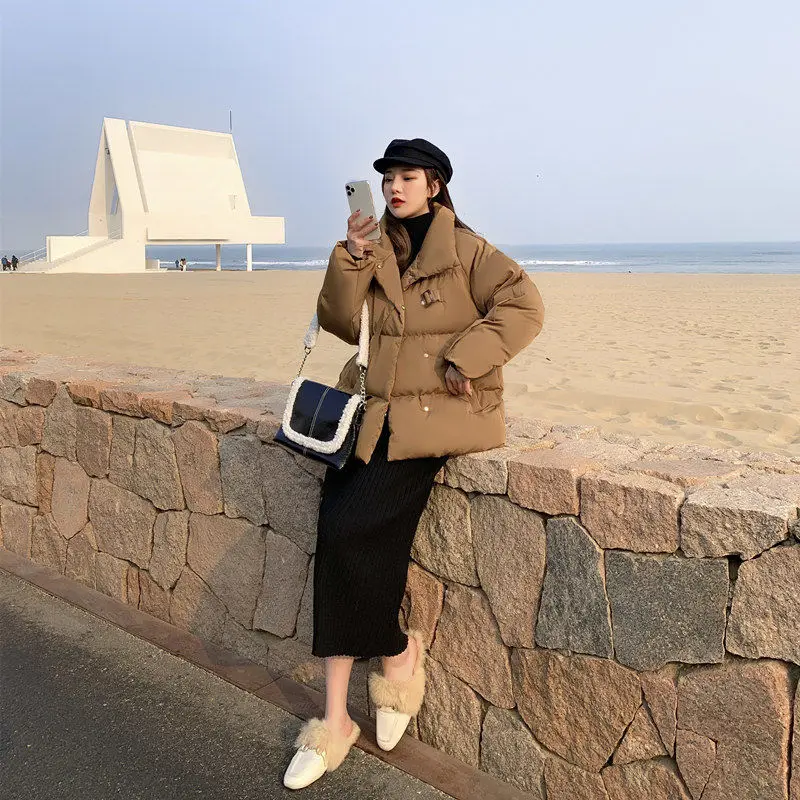 2022 Winter Coat for Women Fashion Casual Short Top Korean Down Cotton Jacket Cotton Jacket Elegant Women's Coat