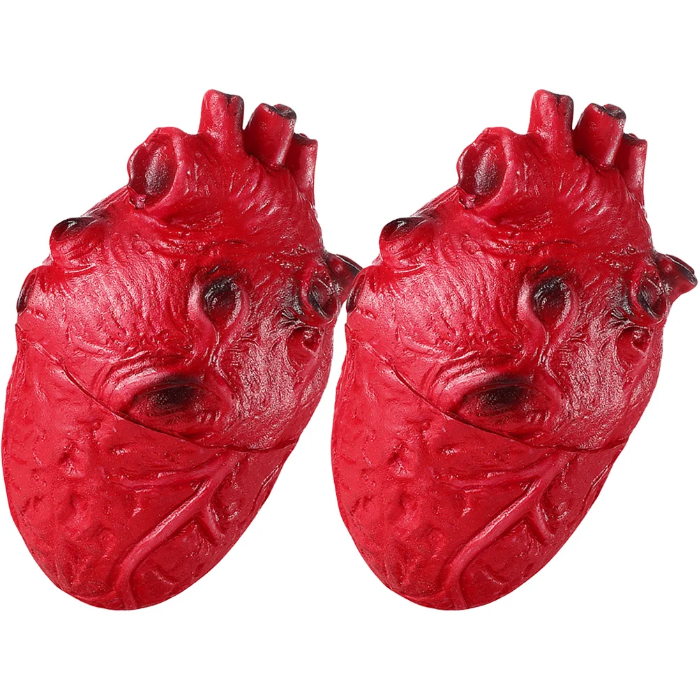 

2 Pcs Halloween Decorations Simulated Hearts Model Fake Models Body Decorative Prop Human Organ