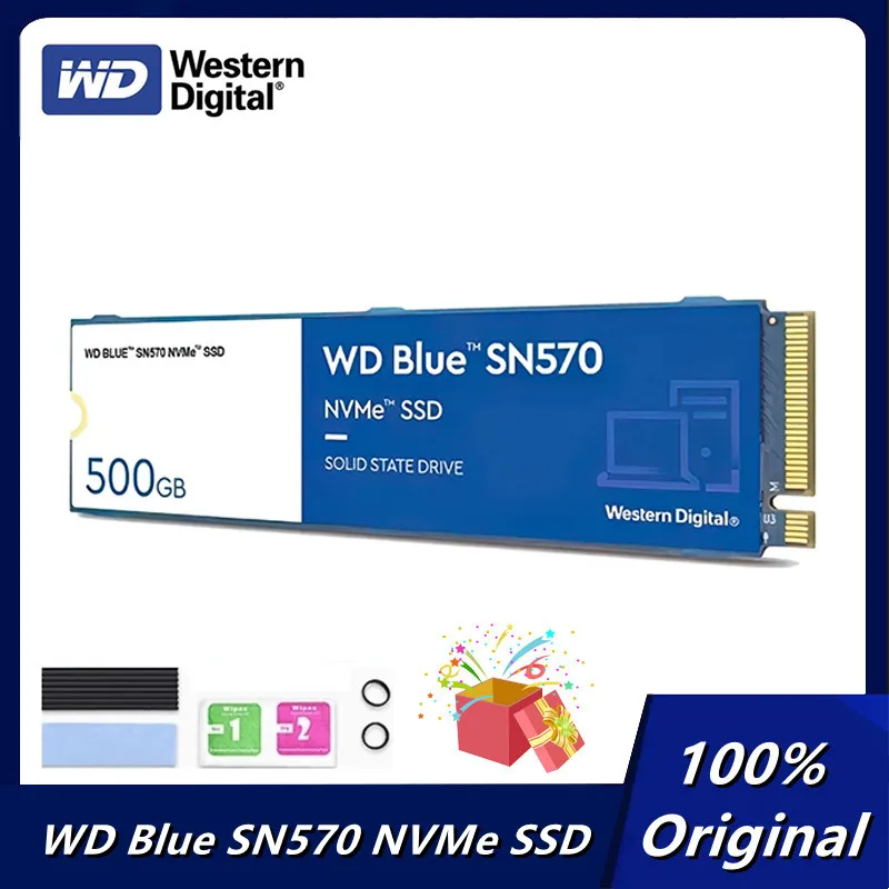 

Внутренний SSD 500 Гб 250 ГБ 1 ТБ Western Digital, SN570, PCIe3.0 x 4 M.2 2280, NVMe, для ноутбуков, ПК