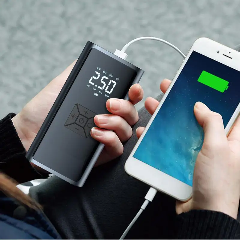 Автомобильный воздушный компрессор беспроводной насос для шин с подсветкой