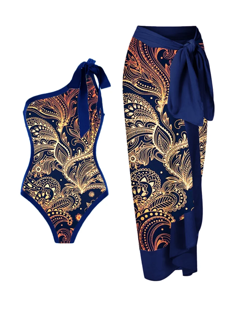 Art Print One Piece Swimsuit and Cover Up