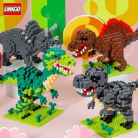 diamond small particles puzzle building blocks jurassic dinosaur tyrannosaurus hand made model children brick toys gifts