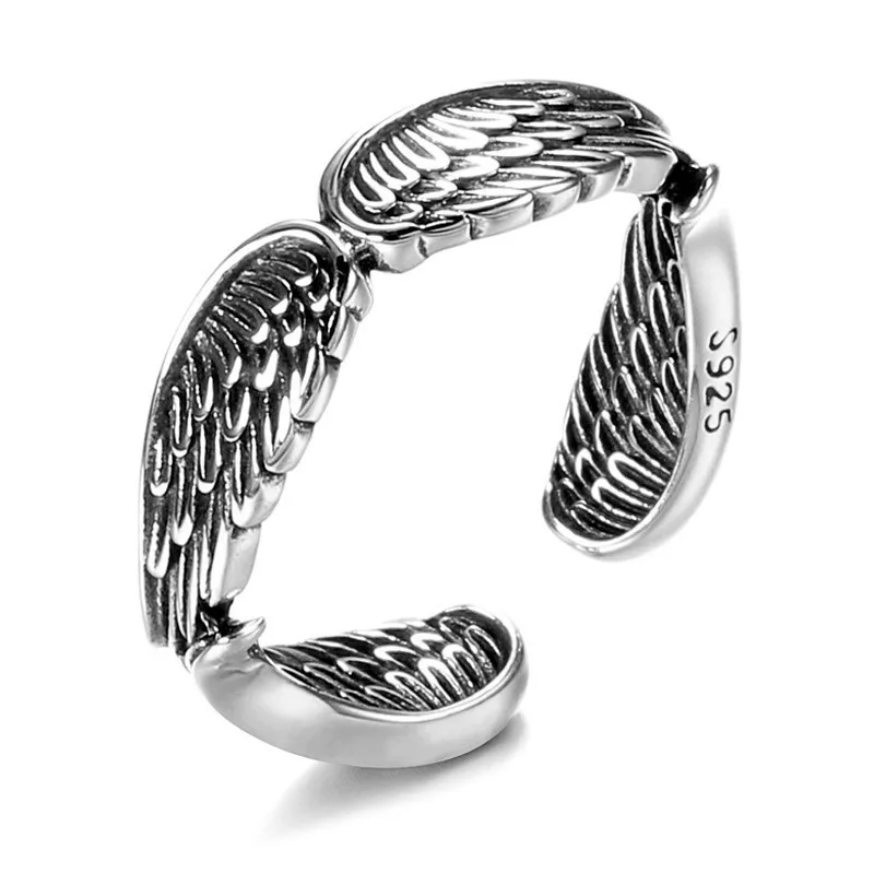 

2022 Cheap Creative Fashion Angel Wings Ring Retro Personality Trend Popular Feather Women's Jewelry Gifts for Women New