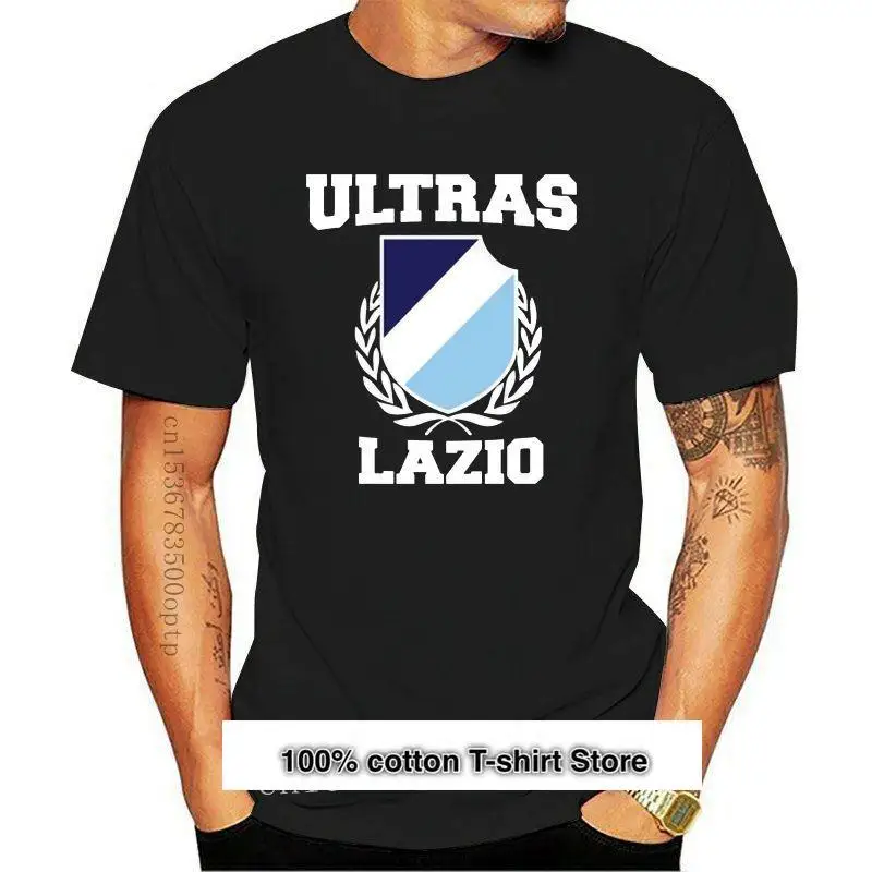 

Camiseta Lazio ultras para hombre, camisa negra de manga corta, de moda, de algodón, ropa fina, 2021