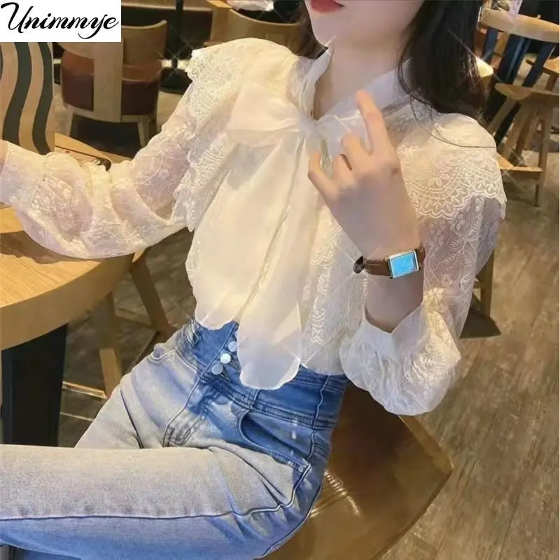 

Spring Women White Lace Blouse Shirt Women Tops Long Sleeve Blouse Women Blusas Mujer De Moda 2022 Blouses Femme Shirts J476