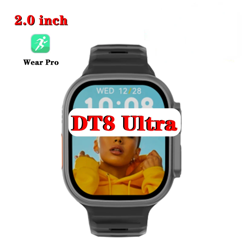 

4/5 шт., Смарт-часы DT8 с беспроводной зарядкой, 2,0 дюйма