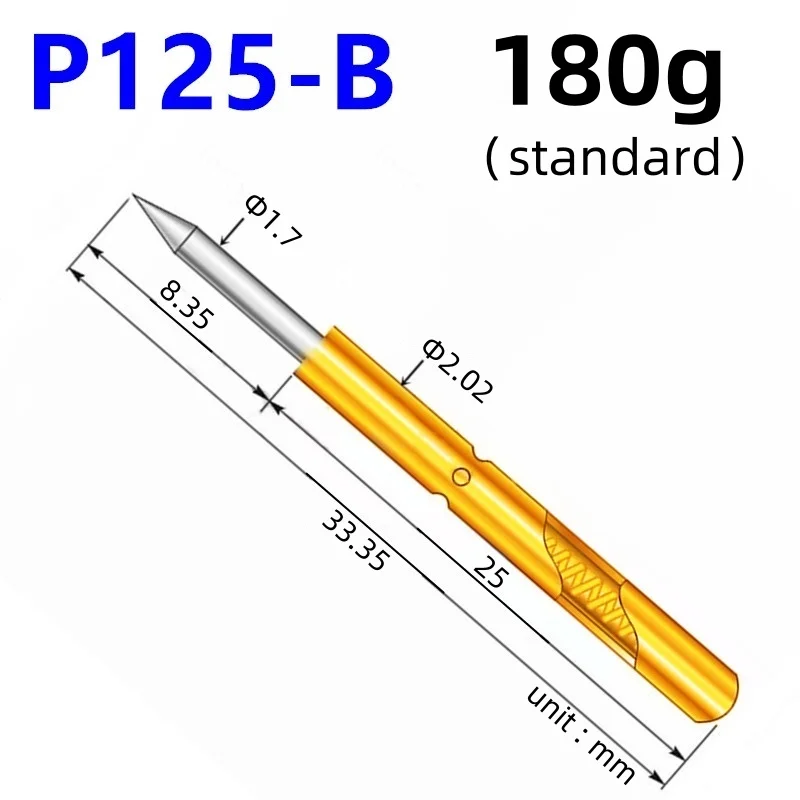 Тестовый зонд для печатной платы серии R125, 20/100 шт., штырьковое соединение, розетка для штырька, модель 2S, деталь 4C, 4 Вт, 4T, пружинный тестовый штырь