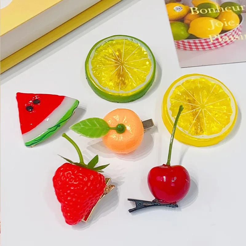 

Personalized Creative Emulational Fruit Barrettes Sweet Cute Girl's Hair Hoop Funny Fun Bangs Side Clip Hairware