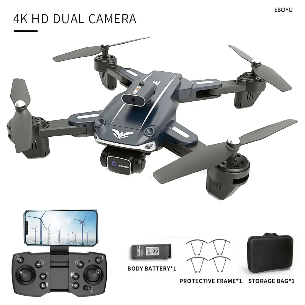 

KBDFA H109 RC Drone Professional 4K Dual Camera 4 Side Avoid Obstacle Quadcopter Helicopter Kids RC Toy 360 Degree Flip Headless