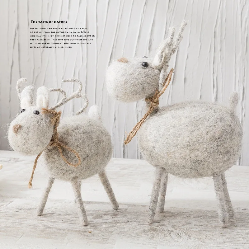 

Office Ornaments Creative Wool Felt Home Bedroom Interior Wine Cabinet Decorations Deer Small Ornaments Cute Decorations