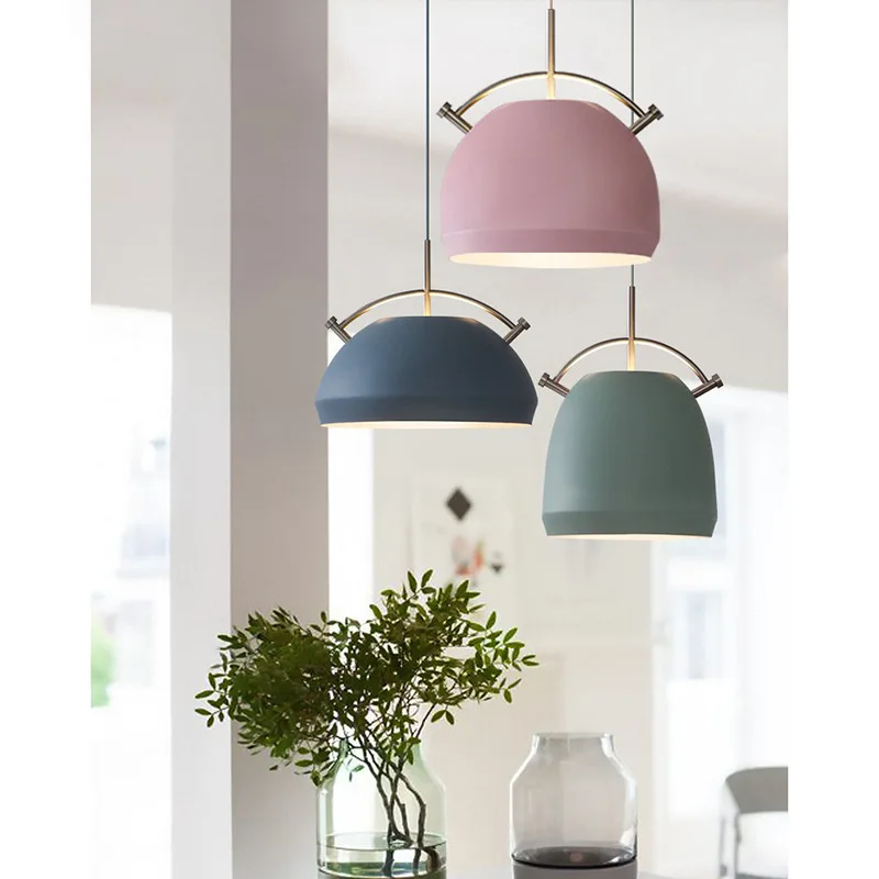 Nordic Tieyi Makaron pendant lamp simple E27 living room bedroom decor kettle chandelier dining room table lighting droplight