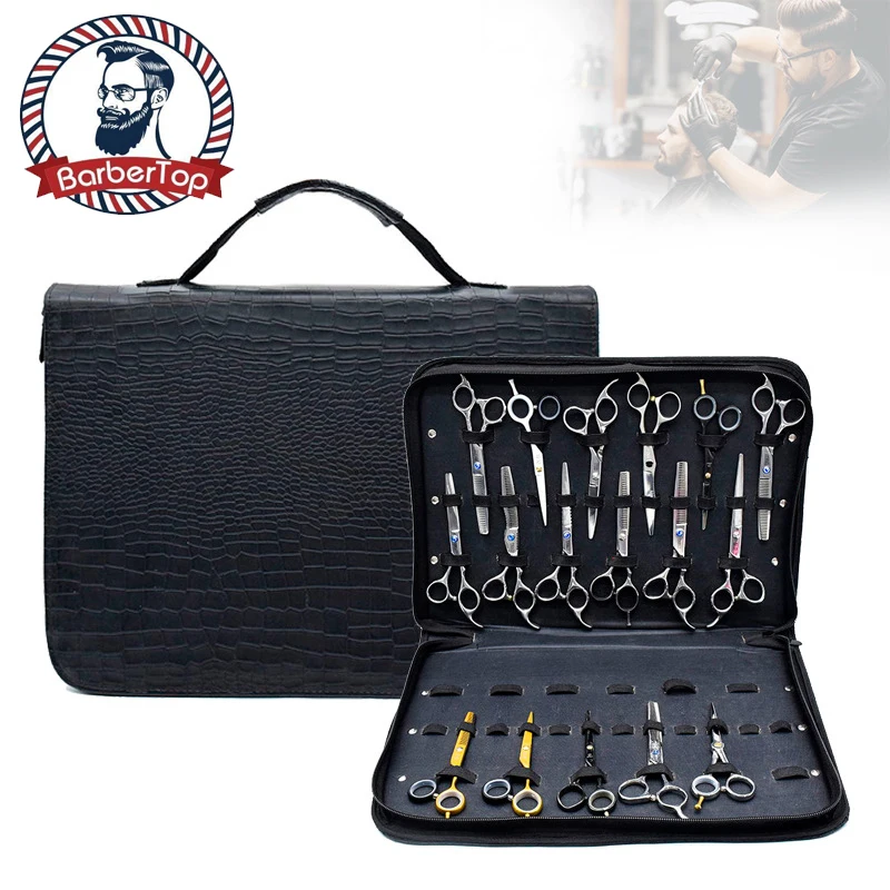 24 Spaces Scissor Bag Hairdresser Salon Large Capacity Scissors Box Rack Storage Case BarberShop Styling Tool