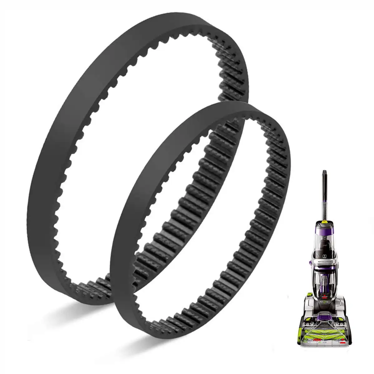 

Replacement Belt Set for Bissell ProHeat 2X Revolution Pet Pro Carpet Cleaner, Fits Models 3586,3588,1986,1964,2007,2007P Series