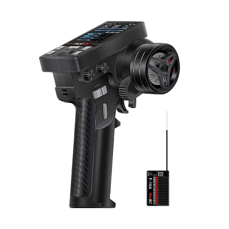 Фото Радиоуправляемый передатчик HOTRC CT10B 2.4G 10-канальный с цветным экраном и гироскопическим приемником F-10A F-10AT для радиоуправляемых моделей автомобилей, грузовиков, лодок №4