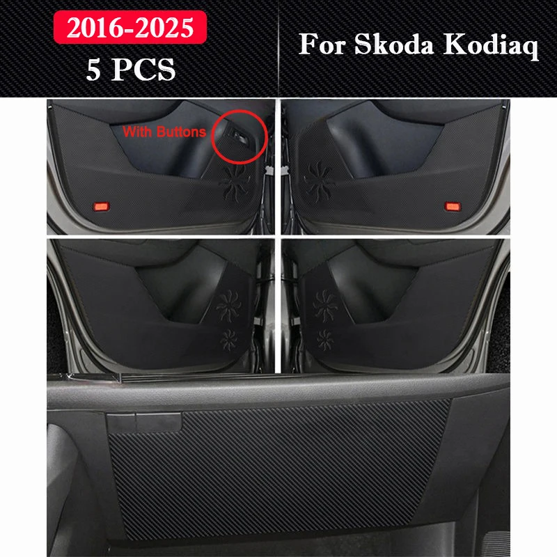 

Для Skoda Kodiaq 2016-2025 дверь автомобиля противоударная накладка кожаная защитная наклейка из углеродного волокна устойчивая к царапинам пленка аксессуары