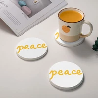 peace design coasters for drinks absorbent natural diatomite coaster set of 2 for wooden table bathroom bedroom wedding gift