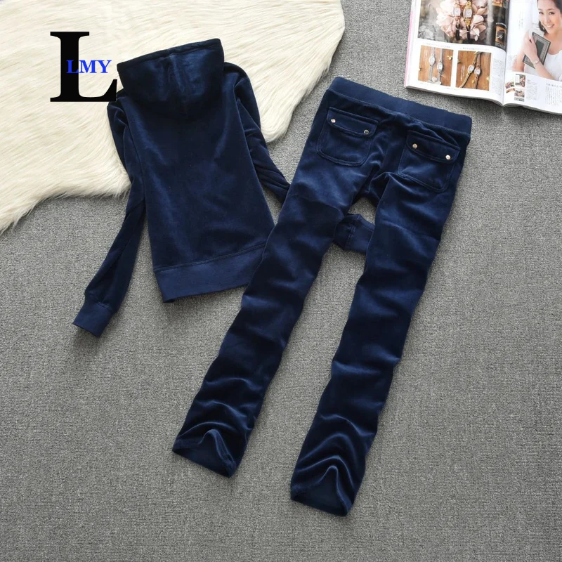 LMY однотонный спортивный костюм Juicy бархатные спортивные костюмы Бесплатная