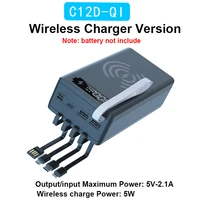 c12d fast charging 18650 power bank shell 18650 battery storage box with built in cables diy cases battery holder charge box