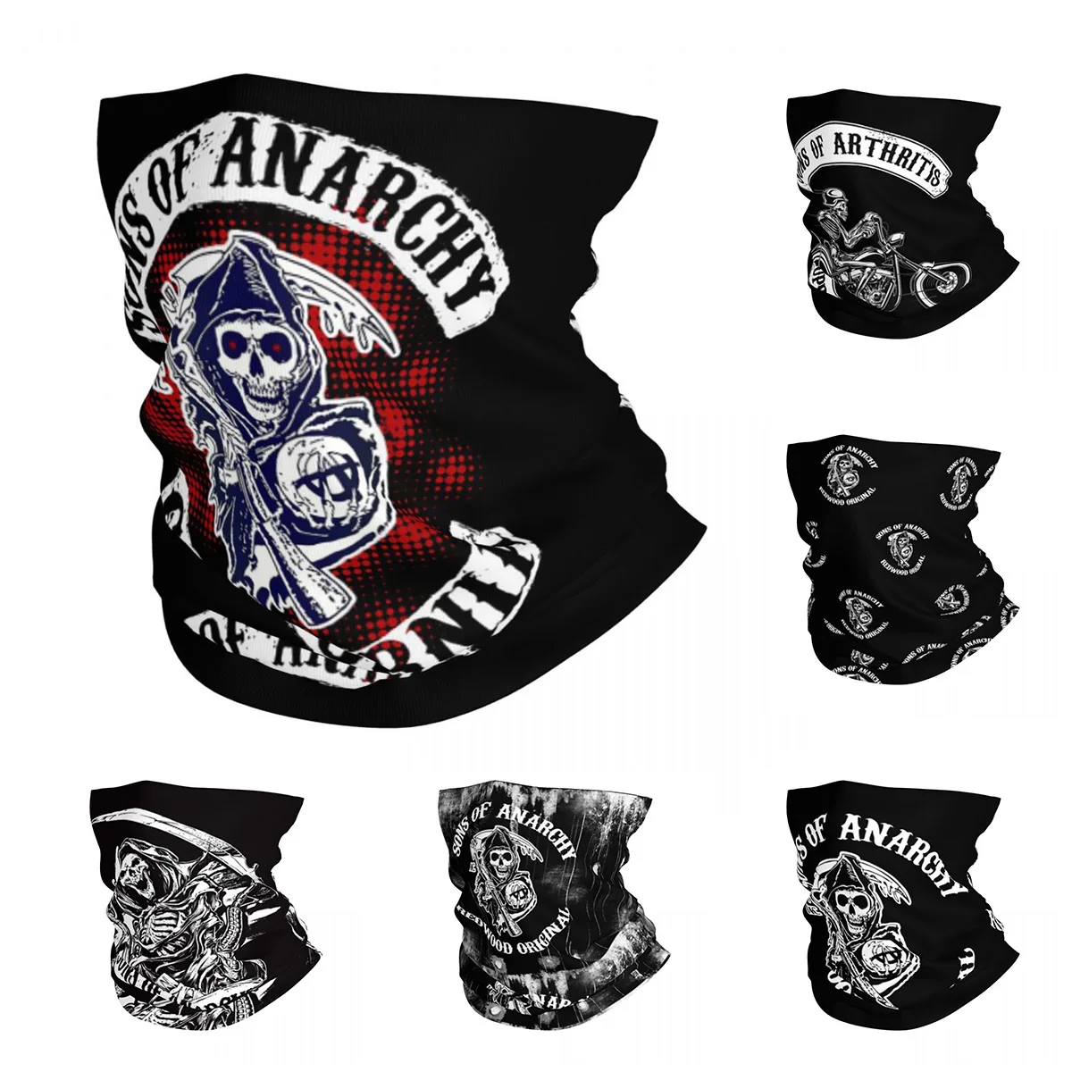 SOA Sons Of Anarchy Bandana Neck Cover Printed the Death Fear the Reaper Face Scarf Headwear Cycling Men Women Adult All Season