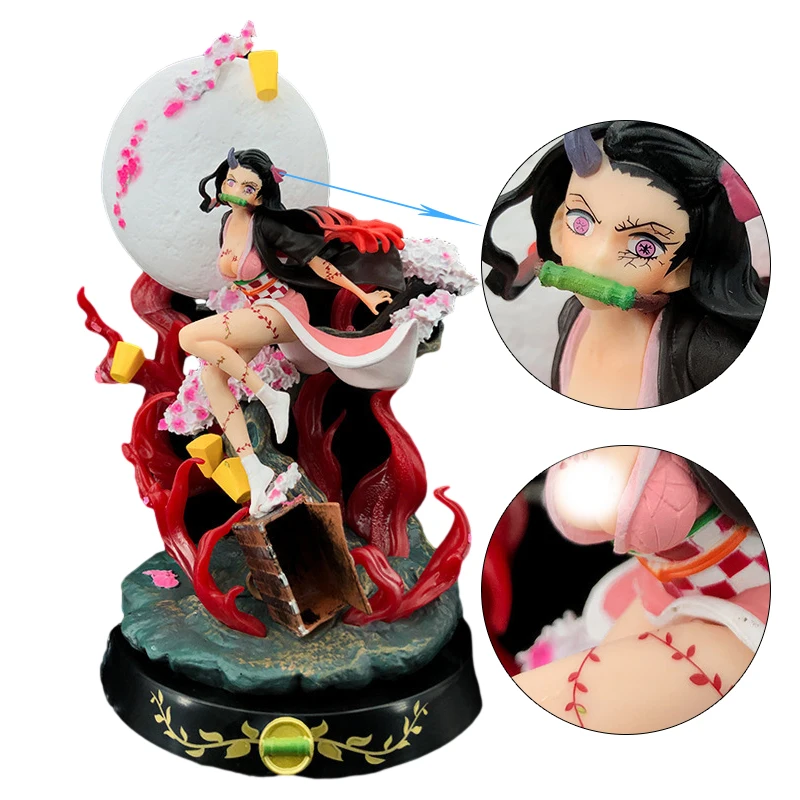 

31cm Demon Slayer Anime GK Nezuko Kamado Kochou Shinobu Hand Action Figure Model Statue PVC Decoration Collection Toy Gift