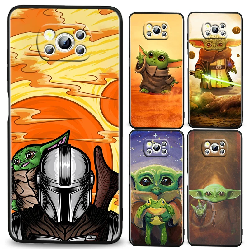 

Star wars Mandalorian Yoda Baby For Xiaomi Civi Mi Poco X3 NFC F3 GT M4 M3 M2 X2 F2 Pro C3 F1 Silicone Black Phone Case