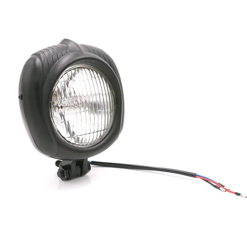 

Universal Retro Black Headlight Clear Lens Lamp For Cafe Racer CB GN Cruiser Chopper