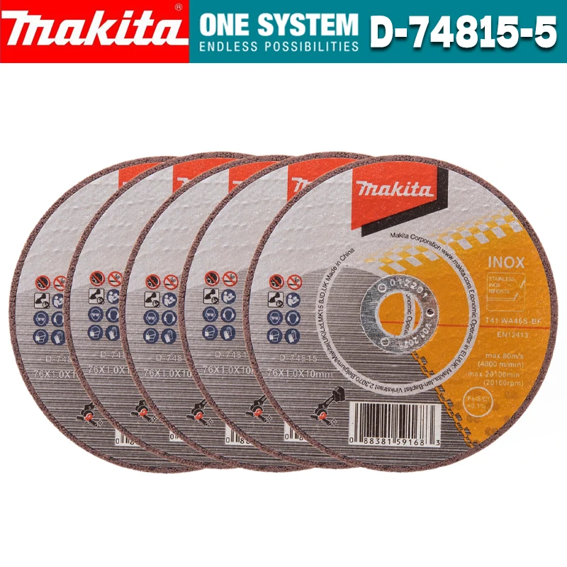 MAKITA D-74815-5 Отрезное колесо 76x10 мм из нержавеющей стали 5 шт. WA60T Пильное полотно