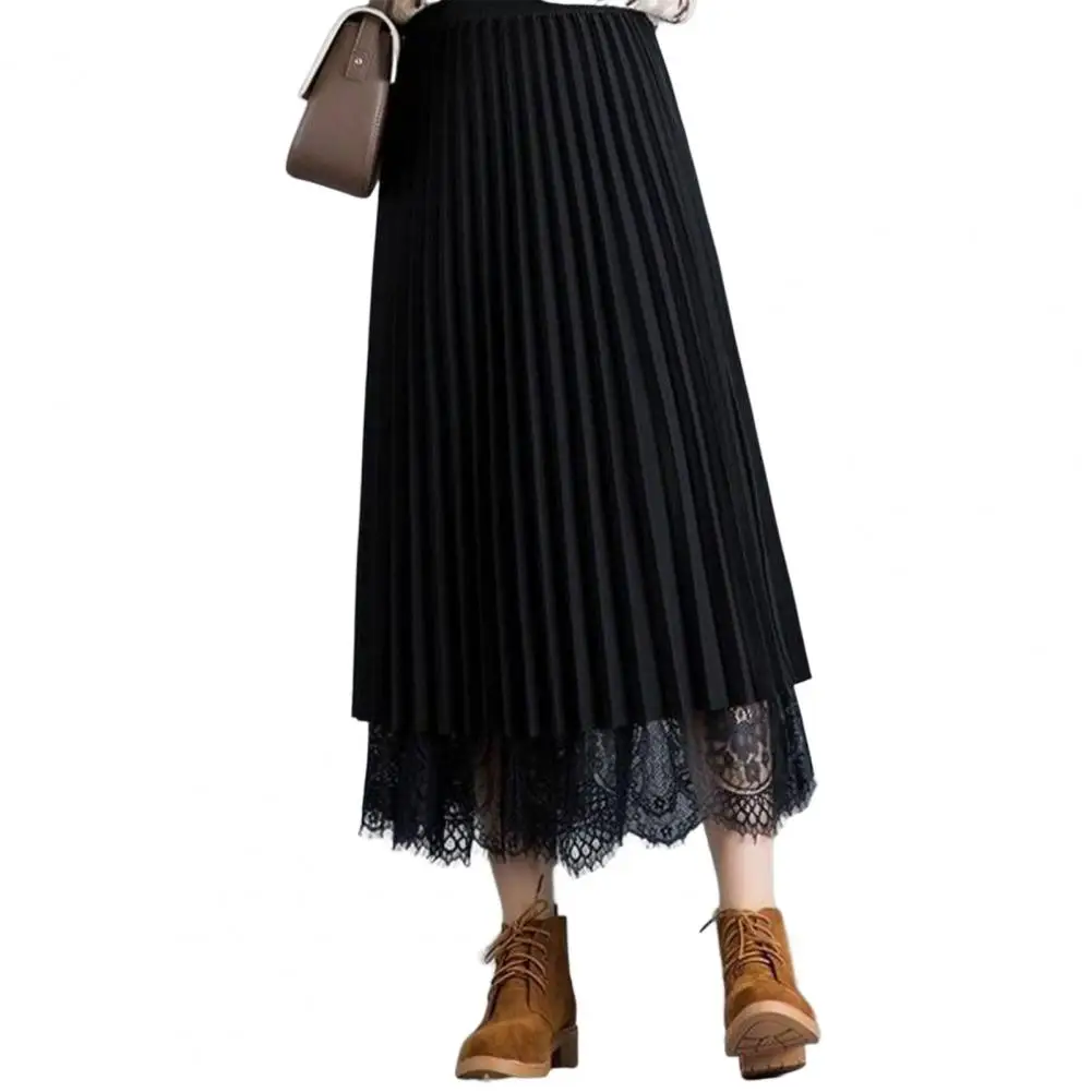 

Stylish High Waist Calf-length Skirt Female Skirt Elegant Streetwear
