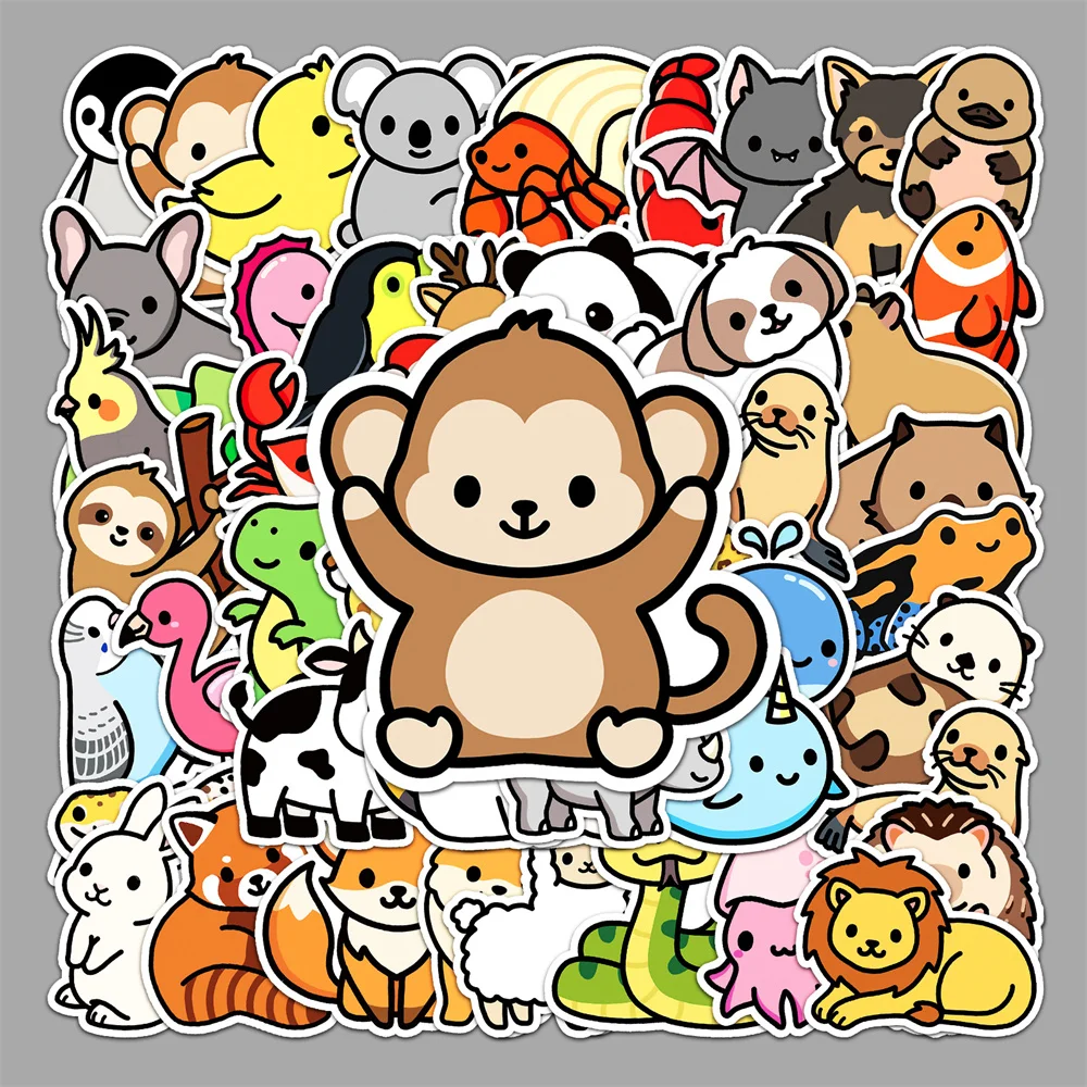 

10/30/50 шт., водонепроницаемые наклейки в виде животных