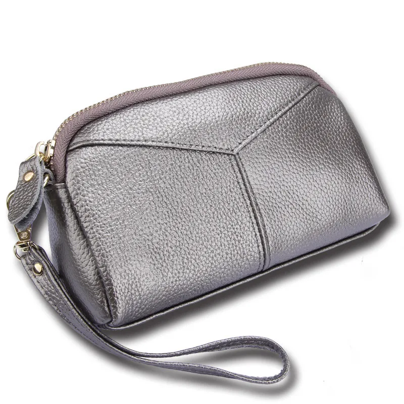 

Fashion Women Casual Clutch Bag Genuine Cow Leather Wristlets Handbag Woman Wallet Soft Zipper Pocket Ladies Coin Purse Gift