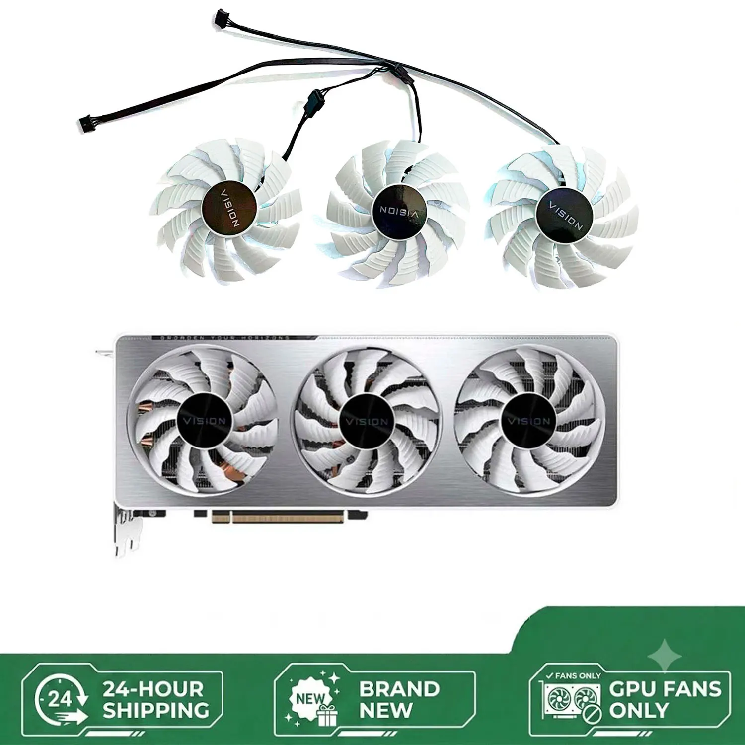 Фото НОВЫЙ PLA09215S12H 4PIN 82MM для Gigabyte GeForce RTX 3070 VISION OC 8G и Gigabyte GeForce RTX 3060 Ti VISION OC 8G LHR №2