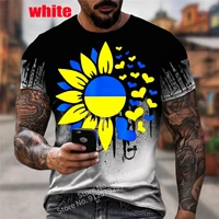harajuku t shirt summer ukraine flag sunflower printed t shirt round neck short sleeve pullover top