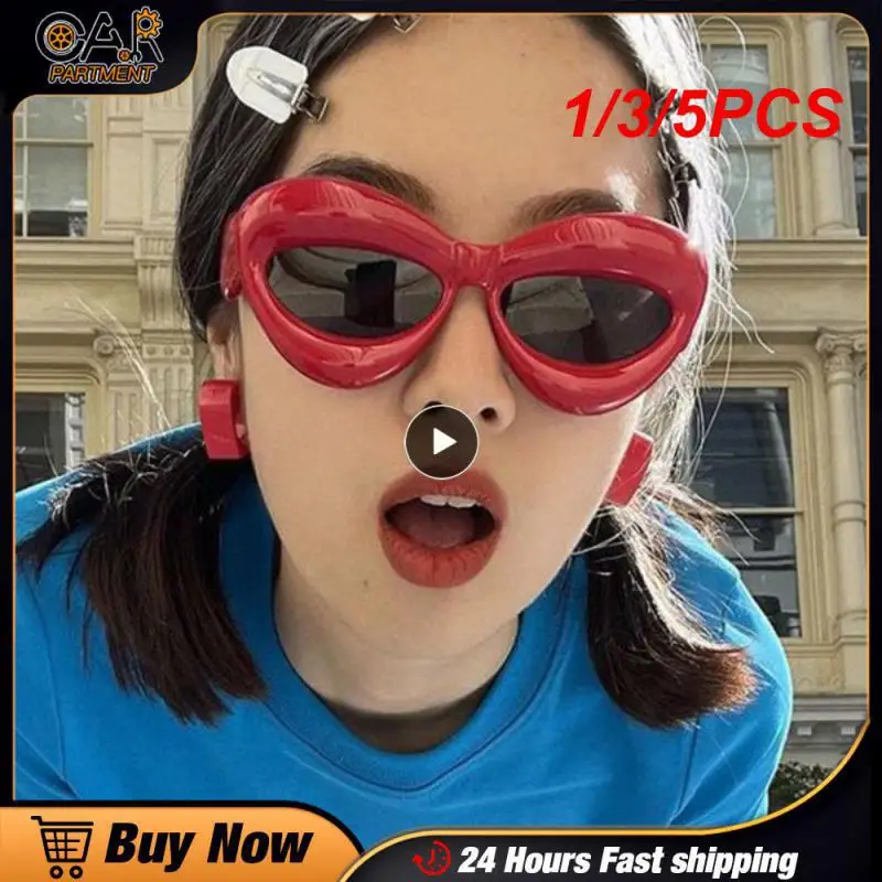 

1/3/5PCS Unique Candy Color Sexy Lip Y2k Sunglasses For Women Yellow Blue Sun Glasses Men Punk Sunglasses Hip Hop Shades UV400