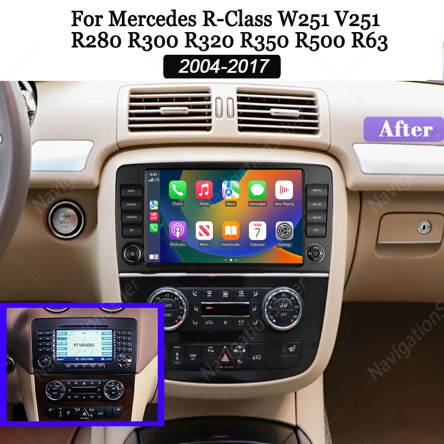 Для Mercedes W251 головное устройство R Class R350 R320 R300 R280 Android стерео радио мультимедиа CarPlay