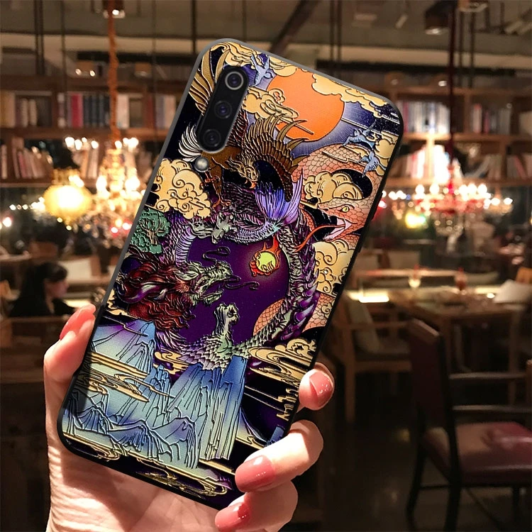 for Xiaomi POCO M3 Pro F3 Mi 12 11 10T 10 Ultra A3 Lite 9T Mix Redmi 9AT Note 8 7 9S Case Embossed 3D Relief Antiscratch Cover