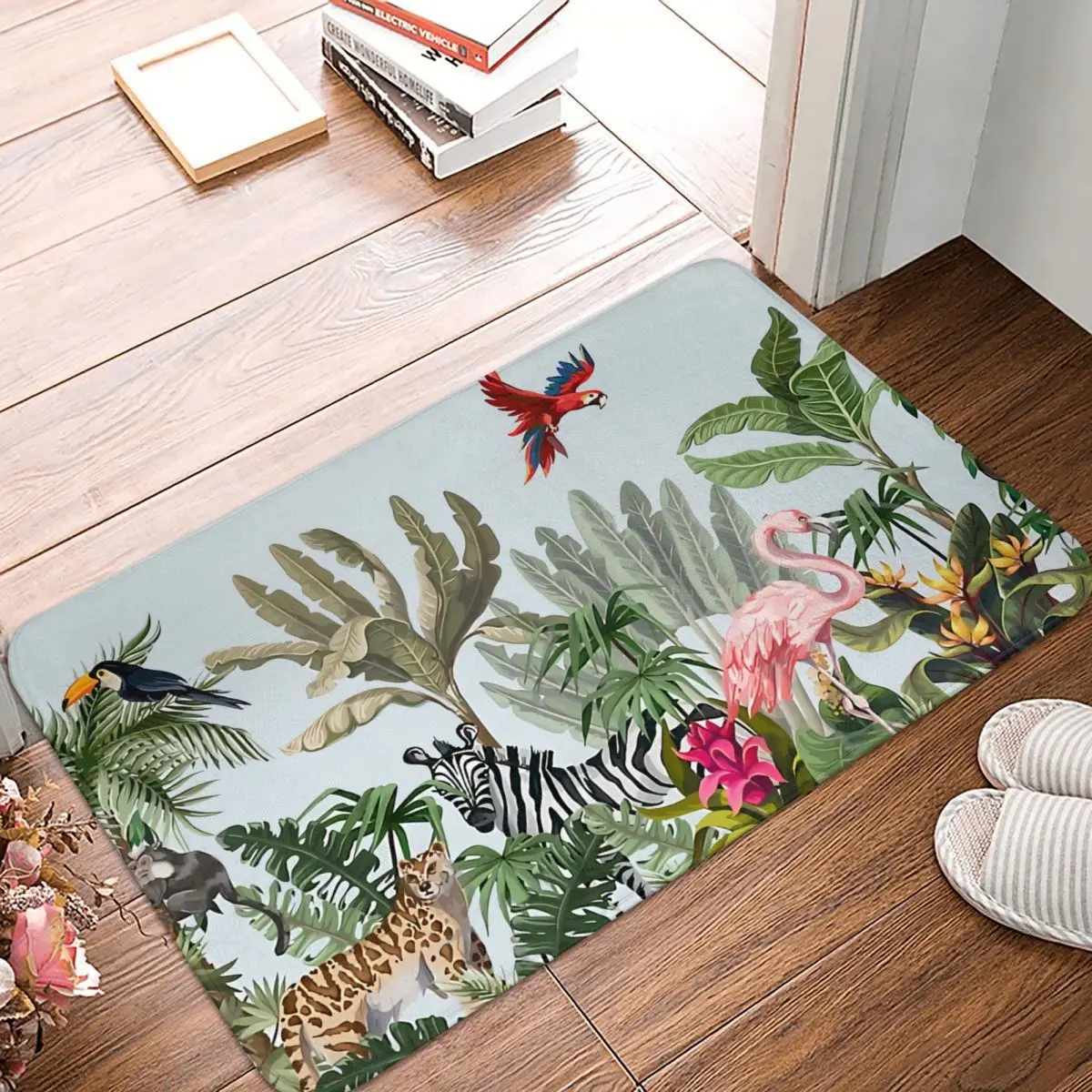 

Нескользящий коврик для влюбленных тигровых животных, коврик для ванной, коврик для прихожей в джунглях, коврик для входной двери, комнатный Декор