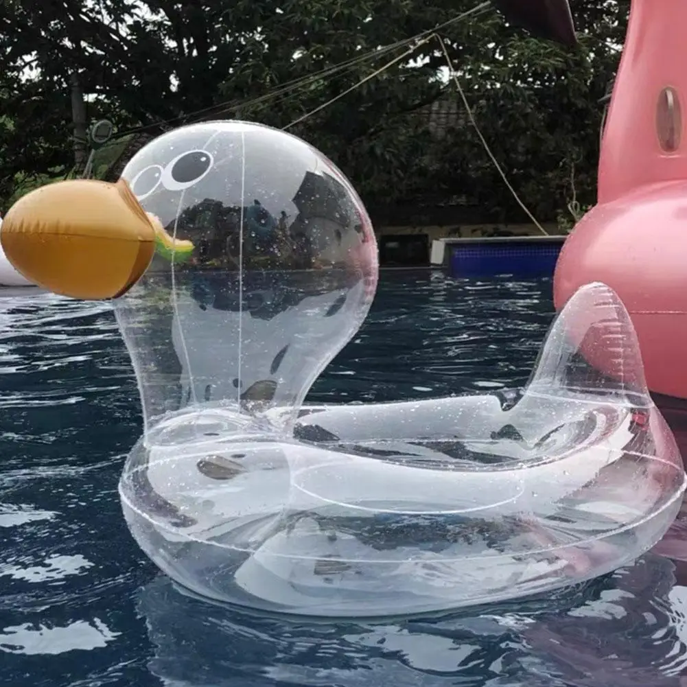 

Inflatable Swimming Ring Cute Transparent Duck Swim Ring For Infant Baby Kids Axillary Circle Water Party Toy For Begi E8v9