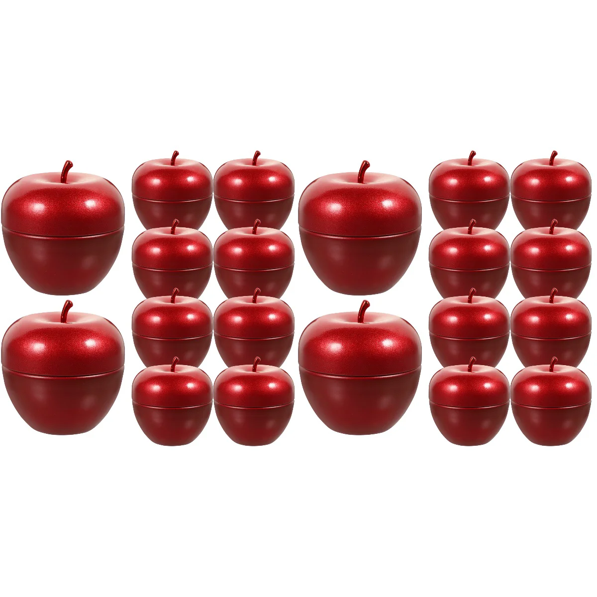 

Tea Canister Container Apples Jar Candy Christmas Metal Shaped Containers Storage Tin Red Tinplate Tins Home Filled Box Function