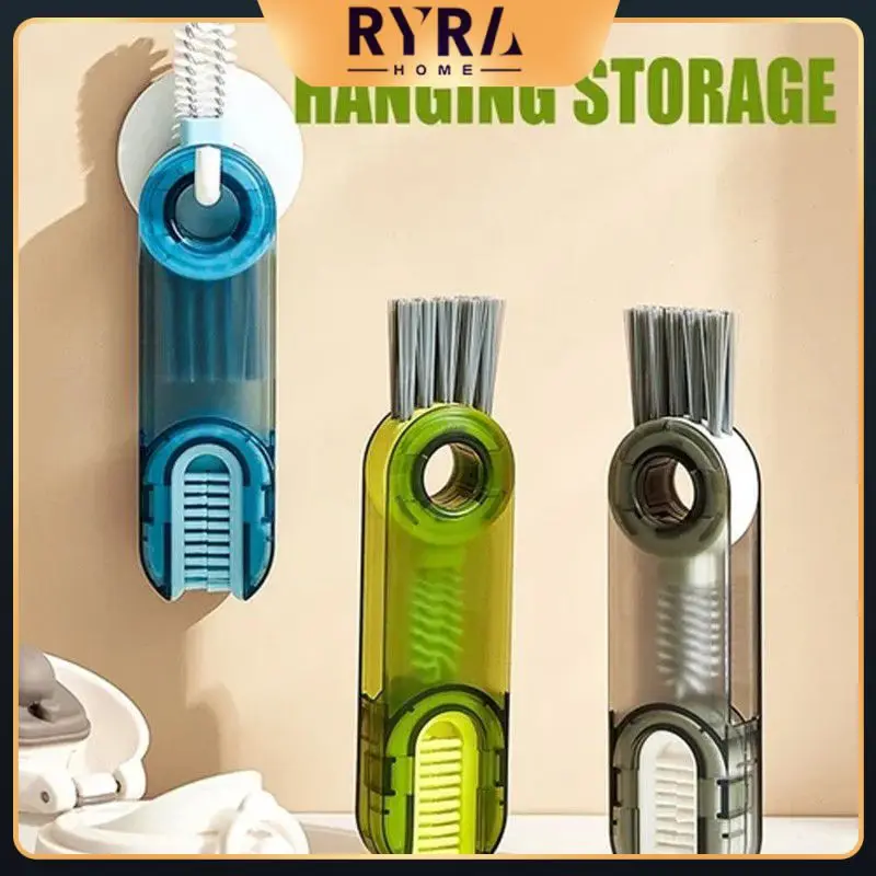 

3 In 1 Cleaning Brush Milk Bottle Vacuum Cup Cleaning Brush Cup Lid Brush Foldable Bottle Cleaning Brush Multi-functional