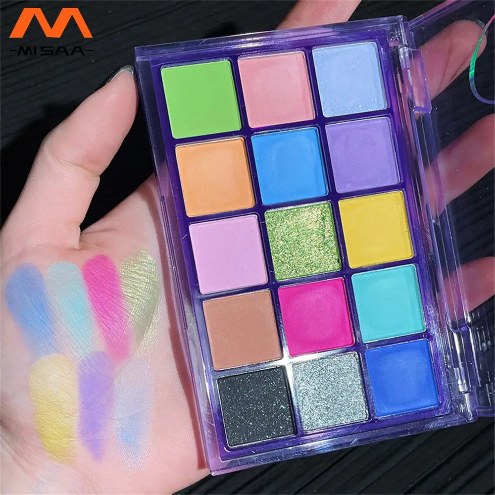 

Glitter Matte Eyeshadow Brighten Eyes Cosmetics Acrylic 15 Color Eye Shadow Palette Colorful Eyes Pigment Beauty Makeup